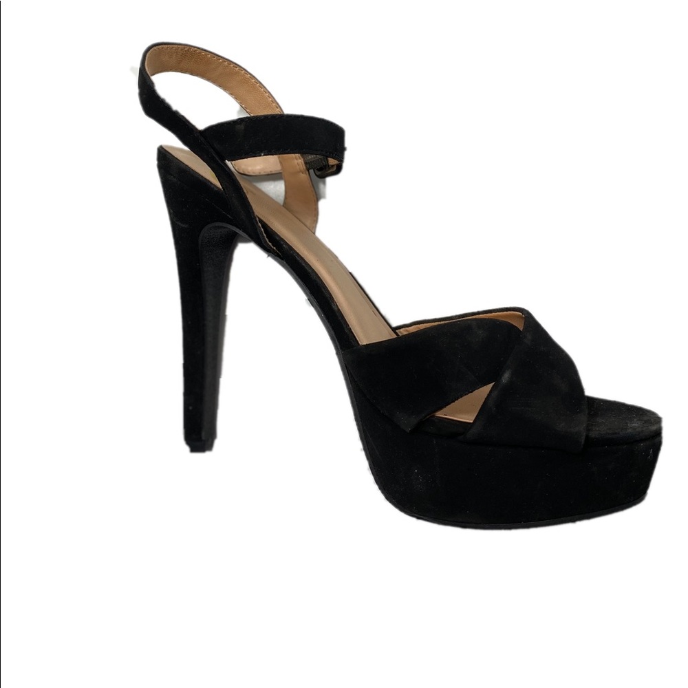 Black velvet stilettos.